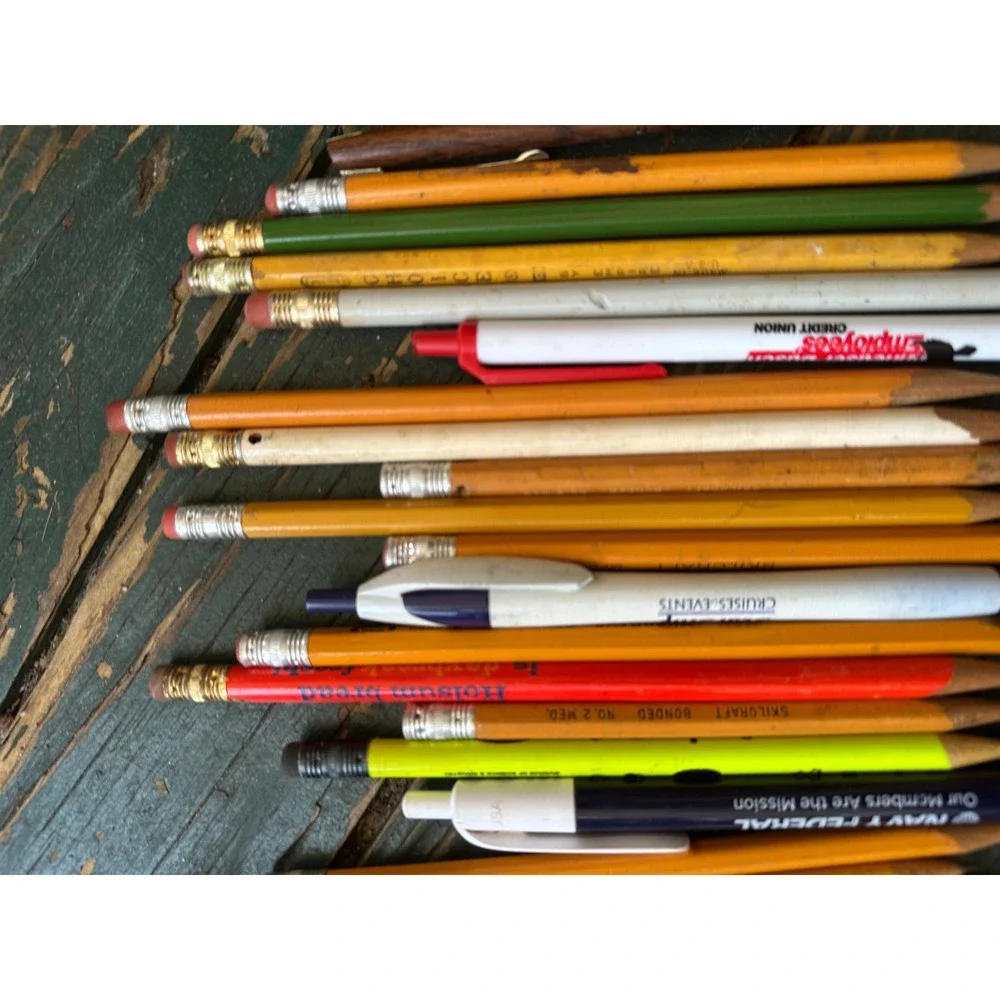 Vintage Advertising Pencil & Pen Lot Skilcraft Faber-Castell Home Depot Navy Fed